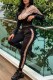 Black Casual Print Patchwork Letter Zipper Collar Long Sleeve Two Pieces