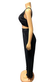 Red Sexy Casual Solid Backless V Neck Sleeveless Two Pieces