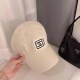 Cream White Street Simplicity Letter Patchwork Hat