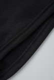 Coffee Casual Solid Basic O Neck Sleeveless Two Pieces
