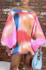 Colour Casual Print Patchwork Off the Shoulder Printed Dress Dresses