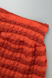 Red Casual Patchwork Contrast Skinny High Waist Conventional Skirts