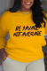 Yellow Casual Daily Print Letter O Neck Tops