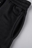 Coffee Casual Solid Basic O Neck Sleeveless Two Pieces