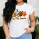 White Daily Vintage Print Patchwork O Neck T-Shirts