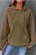 Dark Gray Casual Solid Basic Hooded Collar Tops