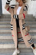 Camel Casual Striped Patchwork Cardigan Collar Outerwear