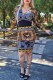 Multicolor Sexy Print Patchwork V Neck One Step Skirt Dresses