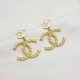 Gold Simplicity Letter Patchwork Pearl Earrings