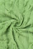 Green Sexy Solid Tassel Bandage Backless Halter Sleeveless Two Pieces