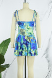 Pink Sexy Print Bandage Backless Spaghetti Strap Sleeveless Dress Dresses