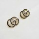 Black Gold Simplicity Letter Patchwork Rhinestone Earrings
