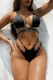 Black Sexy Solid Patchwork Backless Swimwears (With Paddings)