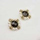 Black Gold Vintage Letter Patchwork Earrings