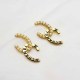 Gold Simplicity Letter Pearl Rhinestone Earrings