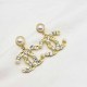 Gold Elegant Letter Patchwork Rhinestone Earrings