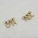 Gold Simplicity Letter Rhinestone Earrings