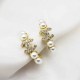 White Gold Vintage Letter Pearl Rhinestone Earrings
