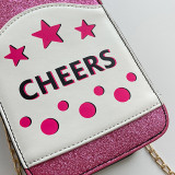 Silver Casual Print Patchwork Chains Bags
