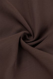 Orange Sexy Casual Solid Bandage Hollowed Out Backless Slit V Neck Sling Dress Dresses