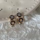 Black Gold Elegant Figure Letter Patchwork Earrings