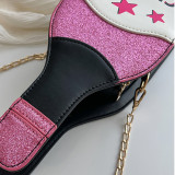 Silver Casual Print Patchwork Chains Bags