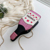 Silver Casual Print Patchwork Chains Bags
