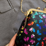 Pink Casual Butterfly Print Patchwork Chains Bags