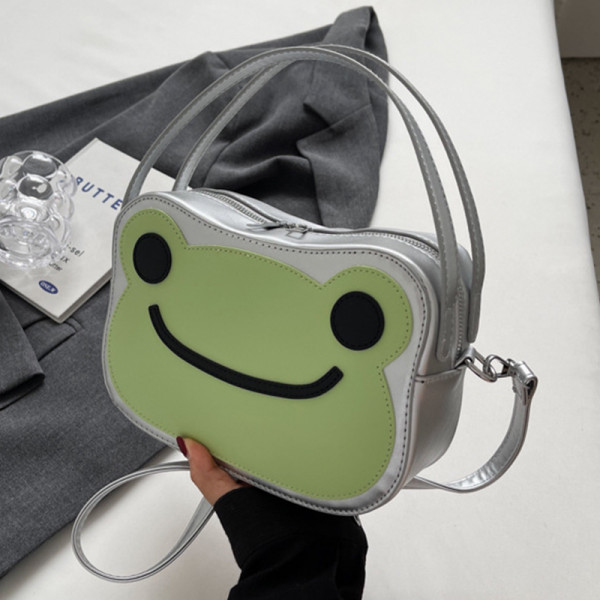 Silver Casual Patchwork Contrast Bags