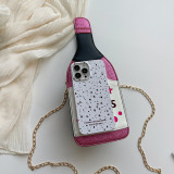 Silver Casual Print Patchwork Chains Bags