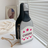Silver Casual Print Patchwork Chains Bags