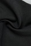 Black Sexy Casual Print Backless Spaghetti Strap Tops