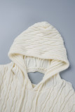 Light Blue Casual Solid Backless Hooded Collar Long Sleeve Two Pieces