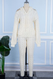 Light Blue Casual Solid Backless Hooded Collar Long Sleeve Two Pieces