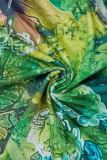 Green Casual Print Basic O Neck Long Sleeve Two Pieces