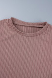 Bare Color Casual Solid Basic O Neck Long Sleeve Two Pieces