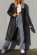 Black Casual Solid Cardigan Turndown Collar Outerwear