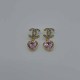 Pink Simplicity Letter Patchwork Rhinestone Earrings