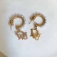 Rose Gold Elegant Letter Pearl Earrings