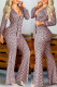 Light Purple Sexy Elegant Letter Print Patchwork V Neck Jumpsuits