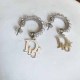 Silver Elegant Letter Pearl Earrings