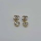 Gold Simplicity Letter Rhinestone Earrings