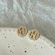 Gold Simplicity Letter Rhinestone Earrings