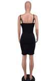 Pink Sexy Solid Backless Beading Spaghetti Strap Sleeveless Dress Dresses