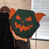 Orange Casual Daily Patchwork Chains Bags