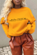 Yellow Street Vintage Print Letter O Neck Tops