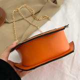 Orange Casual Daily Patchwork Chains Bags