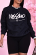 Black Casual Daily Print Patchwork O Neck Tops