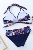 Colour Sexy Print Bandage Backless Swimwears (With Paddings)