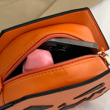 Orange Casual Daily Patchwork Chains Bags
